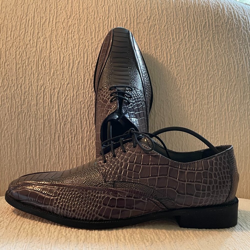 Stacy Adams Men's leather croc print shoes new